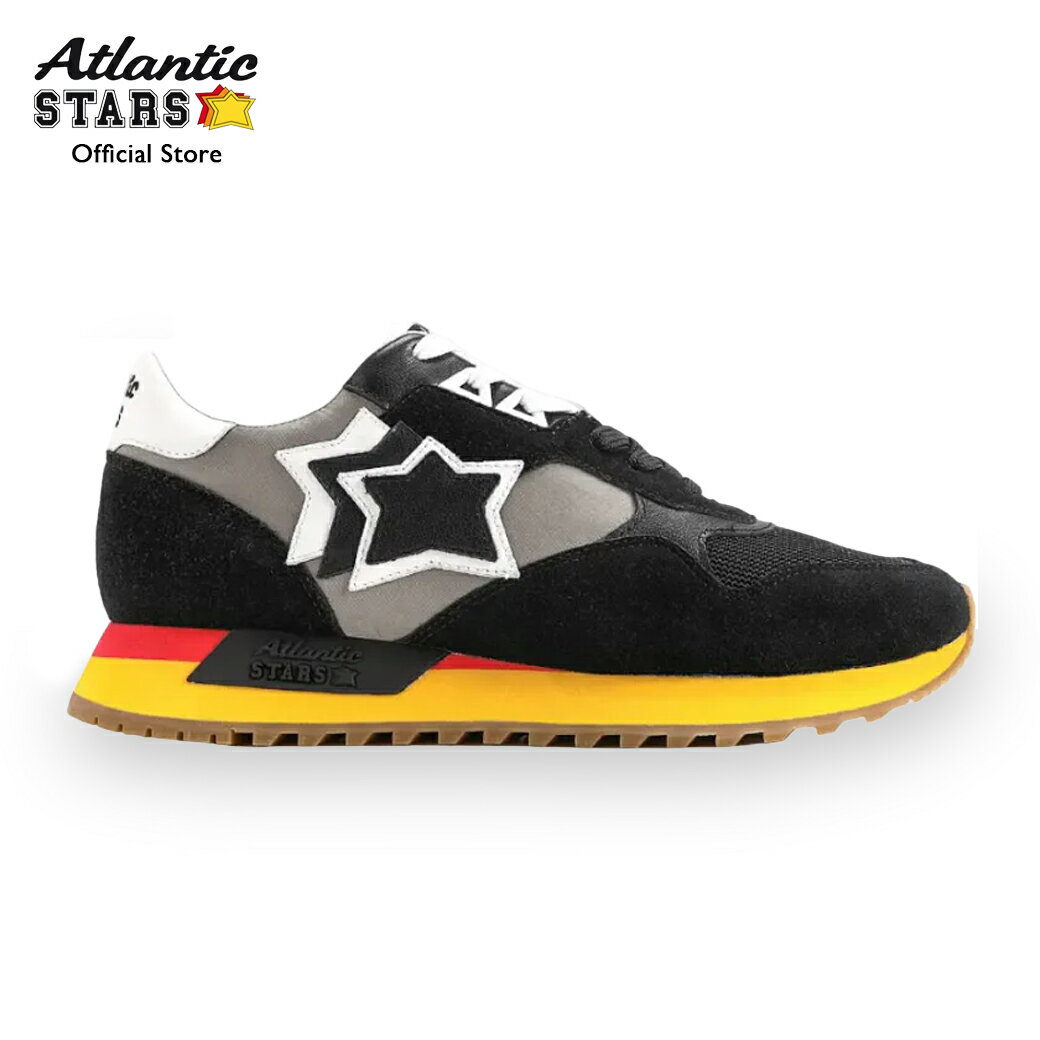 【正規品】2026年春夏新作 アトランティックスターズ Atlantic STARS DRACO ドラコ スニーカー メンズ 厚底 ブラック イエロー ローカット 靴 シューズ カジュアル DRAC1010-0534