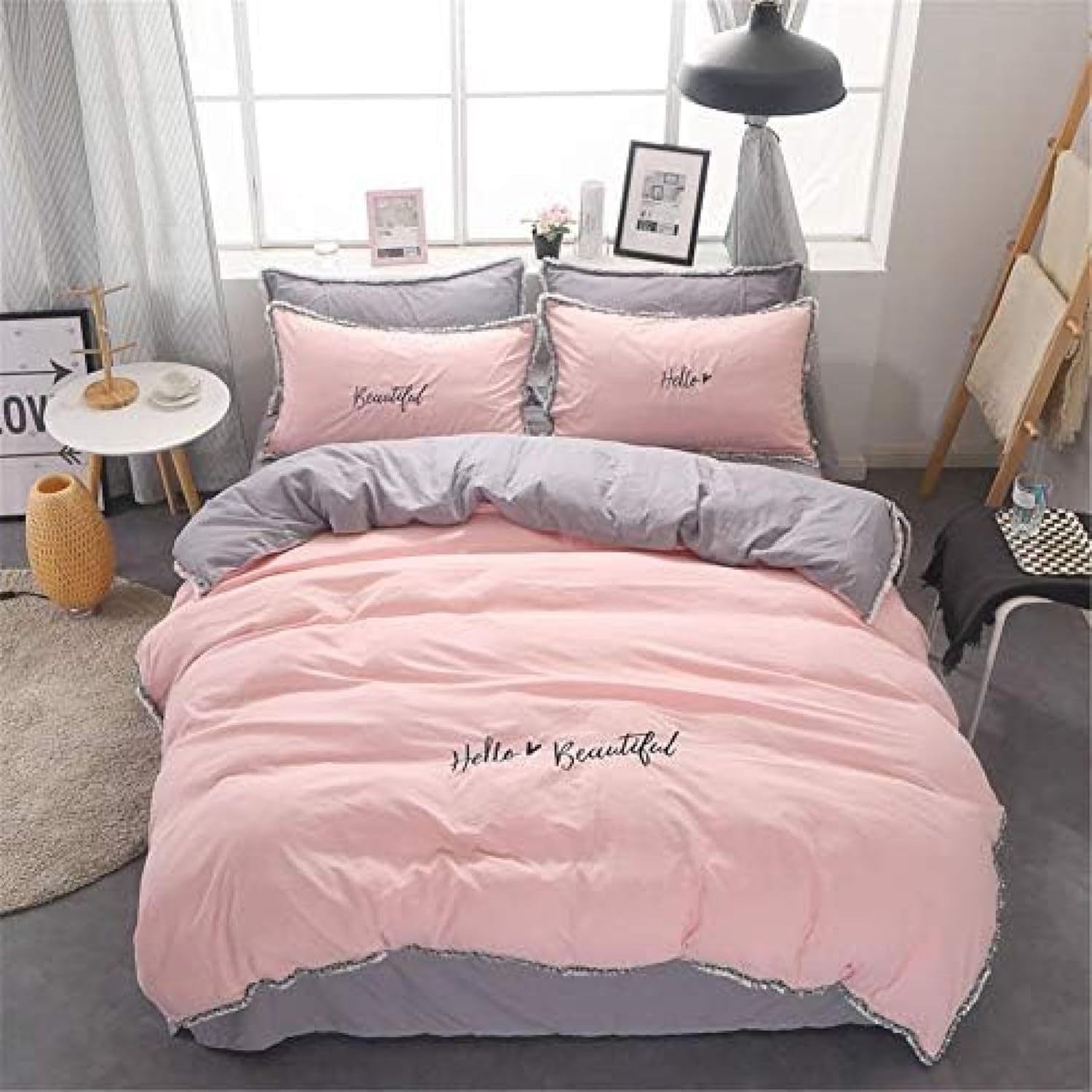 掛ふとんカバー 洗いざらし綿 ボックスシーツ 肌に優しい 寝具カバーセット フリンジ 枕カバー ふわふ..