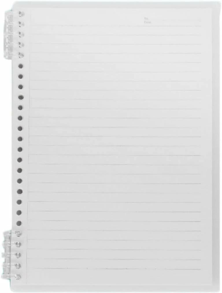 ノート システム手帳 ホワイト B5 罫線入り リングカバータイプ 4冊入り 横罫(8mm) 小さい 読書ノート 会議ノート B5 手帳 B5メモ帳 スケジュー...