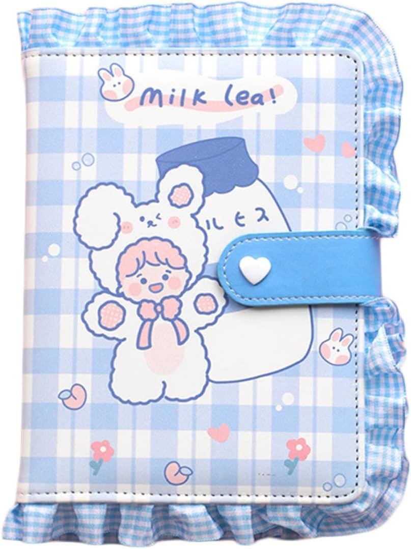 ノート 手帳 記録 しおりひも ウサギ メモ帳 97枚 青 B6日記帳 ノートカバー スケジュール 手帳素材 卒業記念品 文房具 進学 プレゼント 少女 おしゃ...