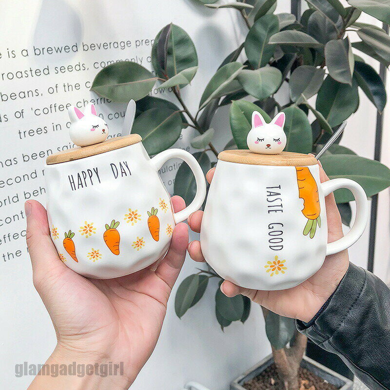新生活応援 マグカップ 蓋付き 北欧 おしゃれ 400ml ウサギ ブランシェ マグ ペア ホーロー風 デザイン雑貨 コップ 食器 ブランド マグ かわいい 蓋付きマグカップ 陶器 男性 女性 彼氏 友人 人気 シンプル モダン