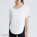 Tシャツ ヨガウェア レディース トップス 半袖 スポーツ ジム ルームウェア 体型カバー ストレッチ 吸汗速乾 フィットネス ランニング 着痩せ プレゼント ...