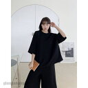 上下 セット レディース セットアップ 春 春夏 2点セット ワイドパンツ Tシャツ 半袖 ゆったり パジャマ ボトムス 通気性 リラックス デイリー プレゼン...