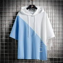 パーカー メンズ 半袖パーカー プルオーバー トップス 英字 フード付き 五分袖 男性用 半袖Tシャツ 夏春 サマー 涼しい お兄系 薄手 カジュアル プレゼン...