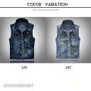 デニムベスト メンズ ベスト チョッキ ジャケット Gジャン ダメージ 細身 ベスト 春夏 デニム 男性 作業着 散歩 カジュアル お出かけ プレゼント ギフト...