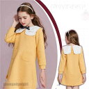 ワンピース 長袖 韓国子供服 女の子 膝丈ワンピース 子供服 イエロー キッズ 長袖ワンピース プリーツ シフォン 春秋着 一目惚れ こどもの日 膝丈 通学 旅行 ドレス 可愛い 発表会 入園式 卒業式 演奏会 新生活