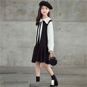 ワンピース 長袖 女の子 膝丈ワンピース 韓国子供服 キッズ 子供 学校 長袖ワンピース シフォン 春秋着 リゾート こどもの日 膝丈上 通学 旅行 ワンピース 可愛い 発表会 入園式 卒業式 演奏会 110 新生活