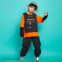 子供服 セットアップ ダンスウェア ステージ衣装 3点セット キッズ 長袖 tシャツ ロングパンツ ダンス衣装 ヒップホップ 派手 演出服 練習着 かっこいい hiphop グリーン オレンジ こどもの日 110 新生活