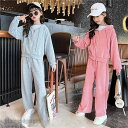 ジャージ 子供服 長袖 セットアップ キッズ 女子 2点セット 春秋 子供セットアップ ロングパンツ 上下セット Tシャツ ワイドパンツ スポーツウェア 運動着...