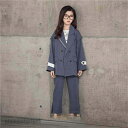 セットアップ 子供服 フォーマルウェア 長袖 女の子 2点セット キッズ服 学校 ジャケット+ズボン 春秋着 上下セット パンツ ジャケット おしゃれ 通学着 子ども服 こどもの日110 120 130 140 新生活