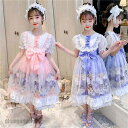 ロリータワンピース lolita こどもの日 女の子コスプレ ハロウイン 可愛い 甘い 姫様 ロリータ風ワンピ 森ガール ゴスロリ 女子 クラシカル ゴシック レトロ ミディアム丈 短袖 ピンクブルー プレゼント 新生活