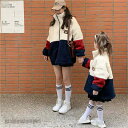 ボア コート 親子ペアルック キッズ ボアフリース ボア スプライシング フリースジャケット アウター レディース 冬服 子ども服 キッズコート 可愛い あった...