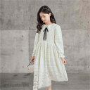 子供服 ワンピース 長袖 キッズ 韓国子供服 女の子 ホワイト 膝丈ワンピース 長袖ワンピース 春着秋着 こどもの日 通学 旅行 カレッジワンピース 可愛い 発表会 入園式 卒業式 演奏会 110 120 130 新生活