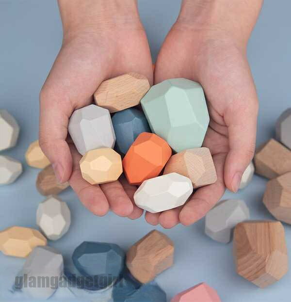 積み木 つみき 16個セット 木製 マルチカラー ウッドブロック 木育 つみき 木のおもちゃ 北欧風 天然木 ハンドメイド おもしろい 知育玩具 積木 おしゃれ...