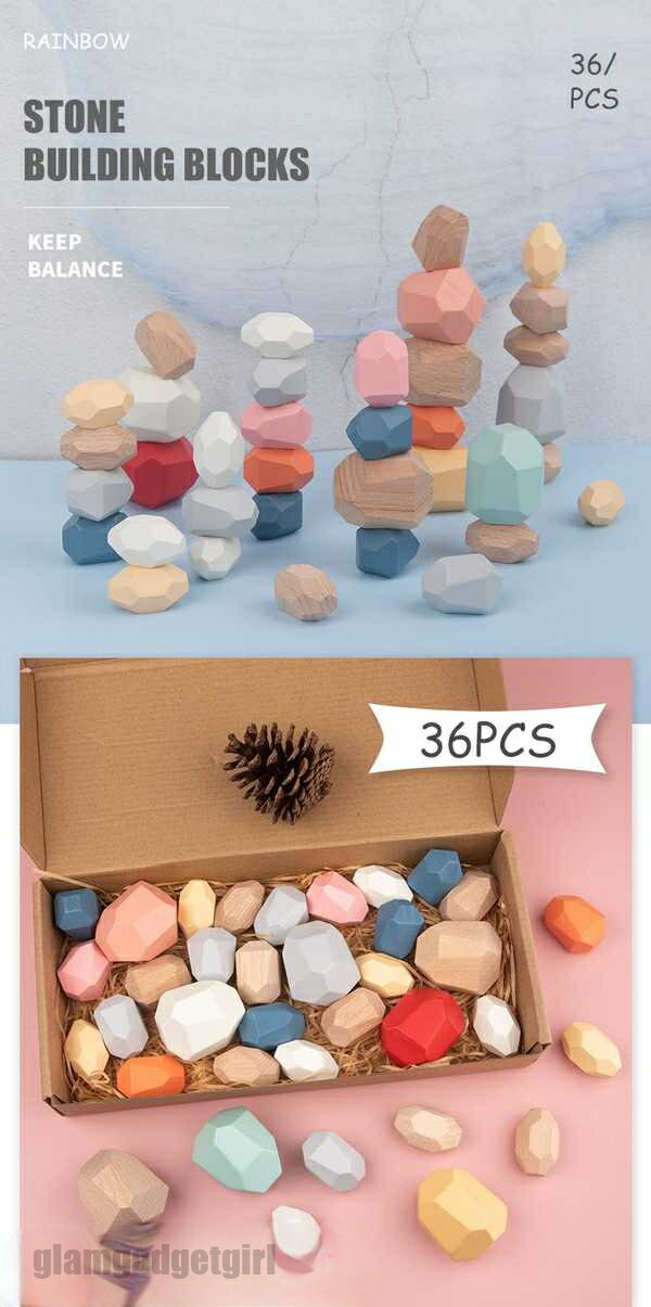 石積み 積み木 つみき 36個セット 積石おもちゃ 木製 マルチカラー ウッドブロック 木育 つみき 木のおもちゃ 北欧風 天然木 ハンドメイド おもしろい 知...