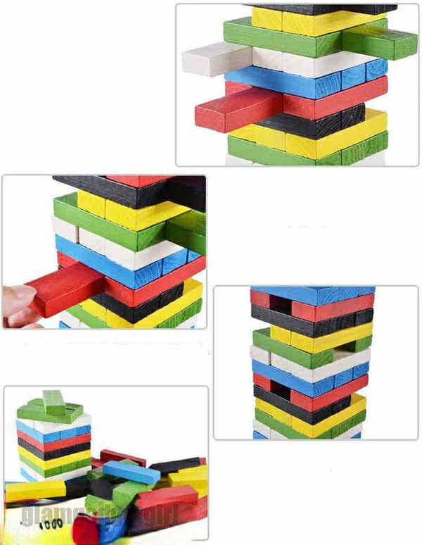 ジェンガ クラシック 54PCS 積み木 知育玩具 バランスゲーム つみき 木製 木のおもちゃ ブロック おもちゃ 知育 学習玩具 ベビー 赤ちゃん こども 出...