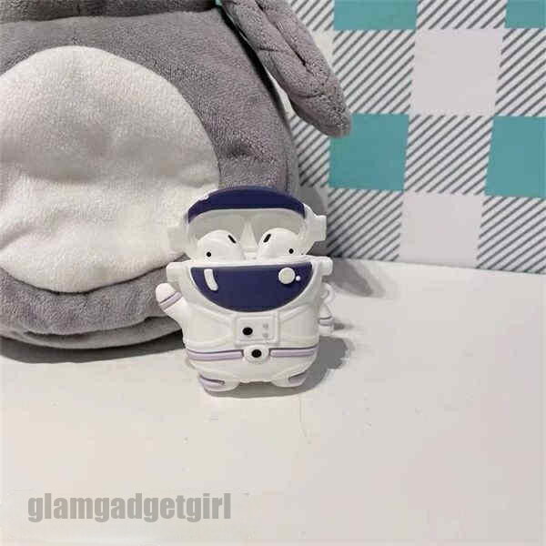 AirPods1/2専用 AirPodsPro/3専用 イヤホンケースのカバー シリコン 保護カバー 宇宙飛行士 耐久性 耐衝撃 ワイヤレス おしゃれ エアーポ...