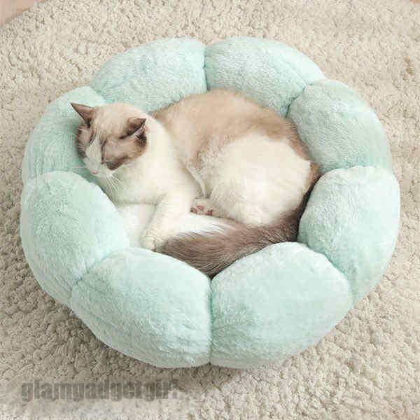 ペットベッド 円形フラワー 小型 中型 大型 犬用 グリーン グレー ピンク 猫用ベッド 犬用品 猫用品 体重4kg〜9kg ペット用品 滑り止め クッション ...