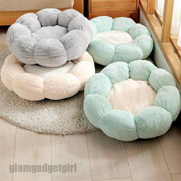 ペットベッド 円形フラワー 小型 中型 大型 犬用 グリーン グレー ピンク 猫用ベッド 犬用品 猫用品 体重4kg〜9kg ペット用品 滑り止め クッション ...