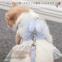 胴輪 ハーネス 猫 愛猫用 ソフトハーネス リードセット 猫 ワンピース 猫用ハーネス ねこネコ子猫 引っ張り防止 犬猫兼用 散歩用 お出かけ 通院 簡単装着 ...
