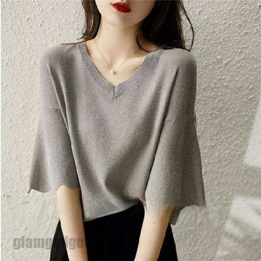 送料無料 Tシャツ 半袖 レディース カットソー 無地 涼しい Vネック フリル袖 春 夏 カジュアル ゆったり 通学 通勤 おしゃれ 可愛い ルームウェア 新生活 送料無料 Tシャツ 半袖 レディース カットソー 無地 涼しい Vネック フリル袖 春 夏 カジュアル ゆったり 通学 通勤 おしゃれ 可愛い ルームウェア 新生活