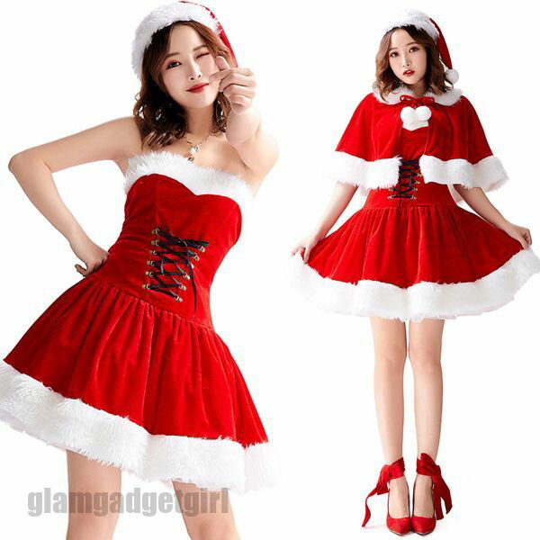 新生活 クリスマスシリーズ サンタ コスプレ衣装 レディース サンタクロース クリスマス コスチューム フード付き マント 大人 サンタ服 子供 サンタ フレア...