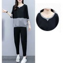 新生活 セットアップ レディース 春夏 半袖Tシャツ カットソー スウェットセット スポーツウェア 上下セット ロングパンツ パーカー 部屋着 ジャージ カジュアル 母の日 プレゼント