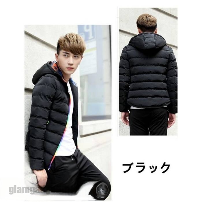 新生活応援 中綿コート メンズ 中綿ジャケット ブルゾン アウター ショット丈コート ダウンジャケット 中綿入りアウター フード付き 内ポケット