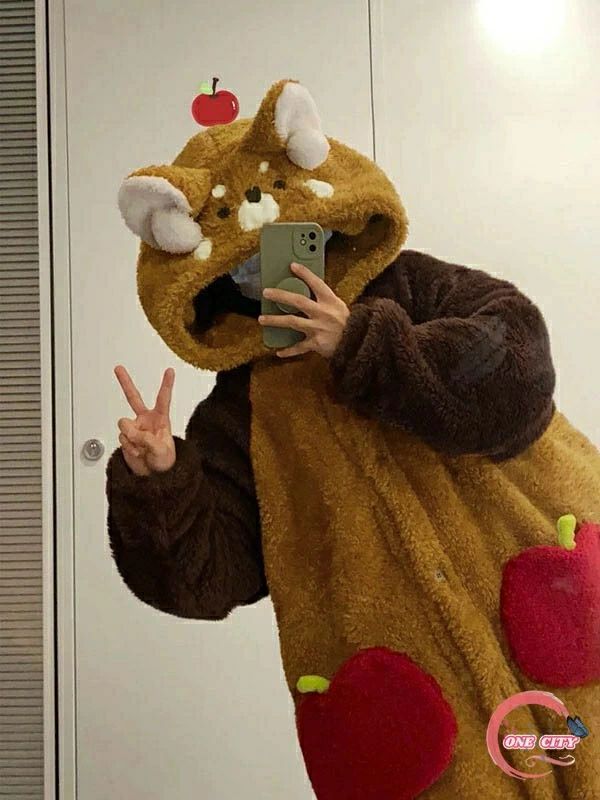 ルームウェア もこもこ パジャマ 冬 長袖 ナイトガウン 着る毛布 レッサーパンダ 大きいサイズ 前開き フード付き 寝巻き 部屋着 暖かい あったか 着ぐるみ...