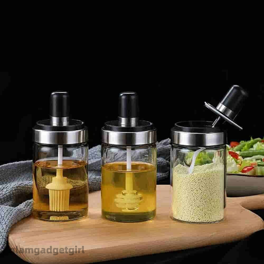 新生活 ガラス【 容器 】 ガラス瓶 蜂蜜瓶透明ガラス瓶 調味料入れ オイルポット 3本のボトル ハニーソ..
