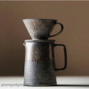 新生活 コーヒードリッパーコーヒーフィルターコーヒーサーバーセット 陶器純金のコーヒーカップ 復古鉄さび釉コーヒーフィルター1~4杯用