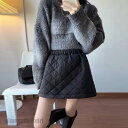 クリア ミニスカート 暖かい スカート ブラック 秋 冬 ボトムス あったか おしゃれ レディース キルティング ミニスカート 膝上丈 aライン キ プレゼント...