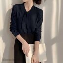 シャツ ブラウス レディース 事務服 長袖 通勤 制服 春 夏 秋 冬 ボウタイ スーツ インナー リボン付き シフォンシャツ ビジネス オフィス プレゼント ...