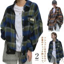 送料無料 ネルシャツ チェック柄シャツ レディース シャツ 長袖 綿混 秋冬 柄シャツ 総柄シャツ カジュアルシャツ チェックシャツ ドロップショルダ プレゼン...