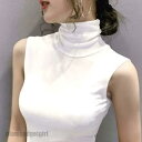薄手 2枚セット タンクトップ カットソー ハイネック インナー レディース 無地 ノースリーブ レイヤード Tシャツ トップス 夏物 UVカット シ プレゼン...