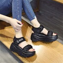 厚底サンダル レディース 歩きやすい スポーツサンダル 厚底 ベルクロ サンダル 5cm コンフォート 美脚サンダル 送料無料 ビーチサンダル 軽量 通勤通学 学生 厚底靴 スポーツ アウトドア カジュアル サンダル シューズ スポサン 22-25