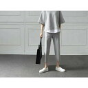 THOM WILLSセットアップ パンツ 九分丈 レディース トップス 半袖 ブラウス フェイクレイヤード ゆったり カジュアル 上下セット 無地 2点セット 春 秋 お洒落 着痩せ シンプル 通勤 OL オフィス 大きいサイズ