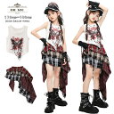 ダンス衣装 女の子 タンクトップ スカート 3点セット 手袋 チェック レッド 赤 子供服 演出服 おしゃれ キッズダンス 夏 可愛い チアガール ヒップホップ hiphop チームダンス 小学生 中学生 kpop 発表会 舞台服