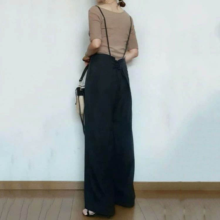 サロペット パンツ レディース 春夏秋冬 オールインワン きれいめ オフィス 仕事 ゆったり キャミワンピ キャミワンピース ワイドパンツ スリット 楽ちん 体型カバー ボトムス