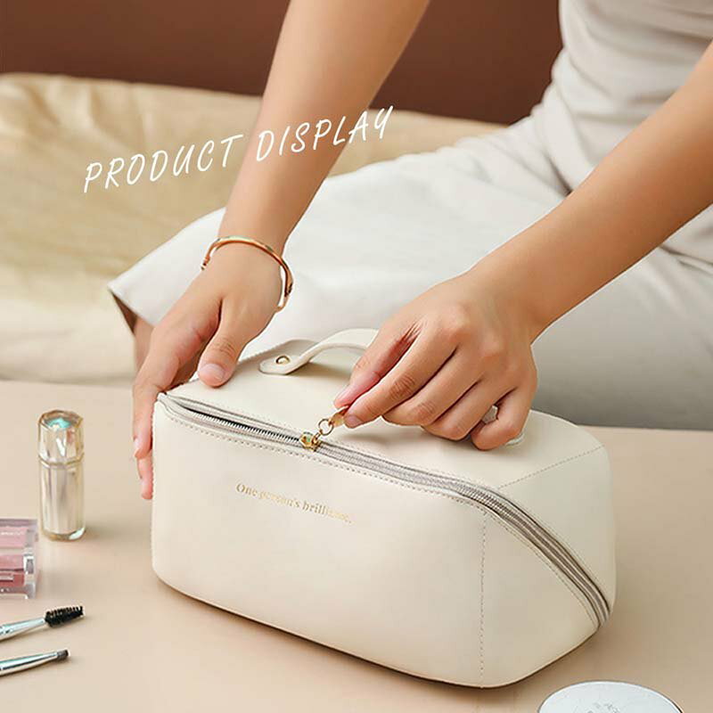 化粧ポーチ 大容量 機能的 ポーチ 自立 小物入れ 可愛い コスメポーチ トラベルポーチ メイクポーチ バニティケース コンパクト マチあり 大きめ 大容量 バニティバッグ 合皮 機能的 収納 整理 自立 仕分け ポケット 収納 シンプル 化粧バッグ P