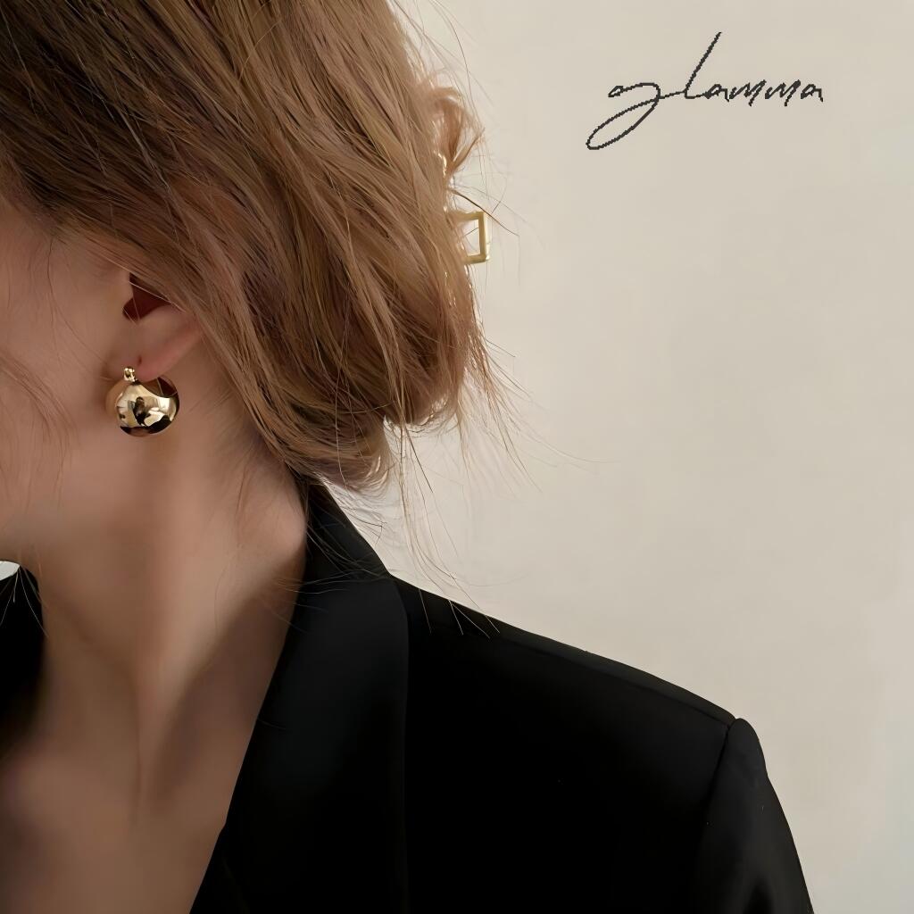ピアス フープピアス 金属アレルギー対応 つけっぱなし K18コーティング シンプル 大人 上品 キレイめ 小さめ 軽量 人気 可愛い トレンド 高級感 高見え セレモニー / オケージョン ギフト プレゼント ゴールド シルバー 送料無料 GLAMMA