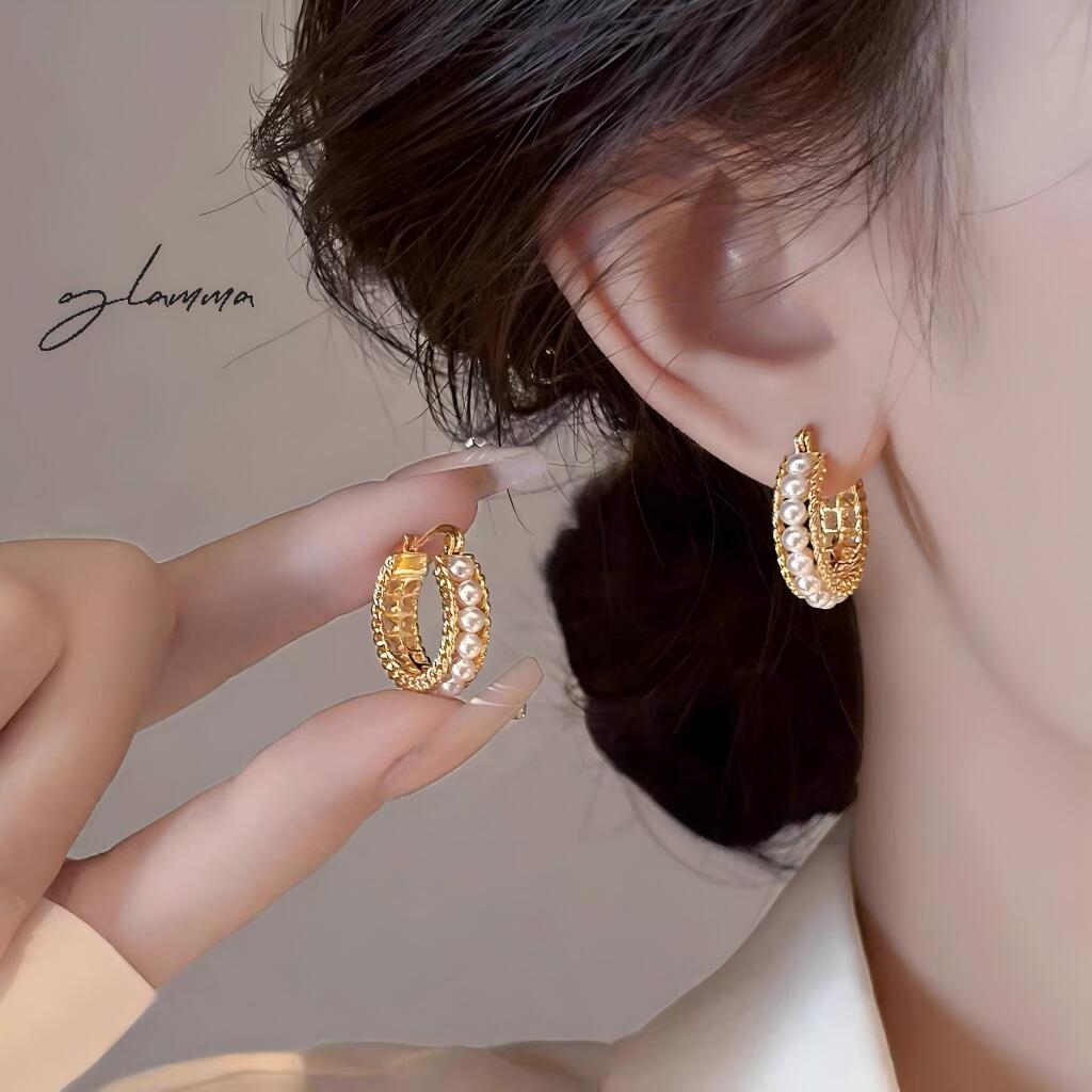 ピアス パールピアス 金属アレルギー対応 つけっぱなし K18コーティング シンプル 大人 上品 キレイめ 小さめ 軽量 人気 可愛い トレンド 高級感 高見え セレモニー / オケージョン ギフト プレゼント ゴールド 送料無料 GLAMMA