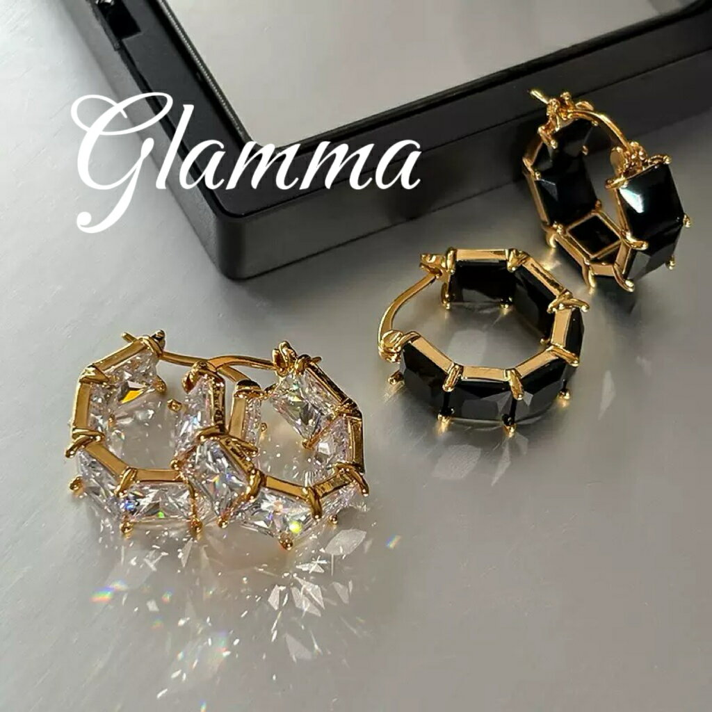 【時間限定！50％OFFクーポン配布中】ピアス フープピアス 金属アレルギー対応 つけっぱなし K18コーティング シンプル 大人 上品 キレイめ 小さめ 軽量 人気 可愛い トレンド 高級感 高見え セレモニー / オケージョン ギフト プレゼント ホワイト ブラック 送料無料 GLAMMA