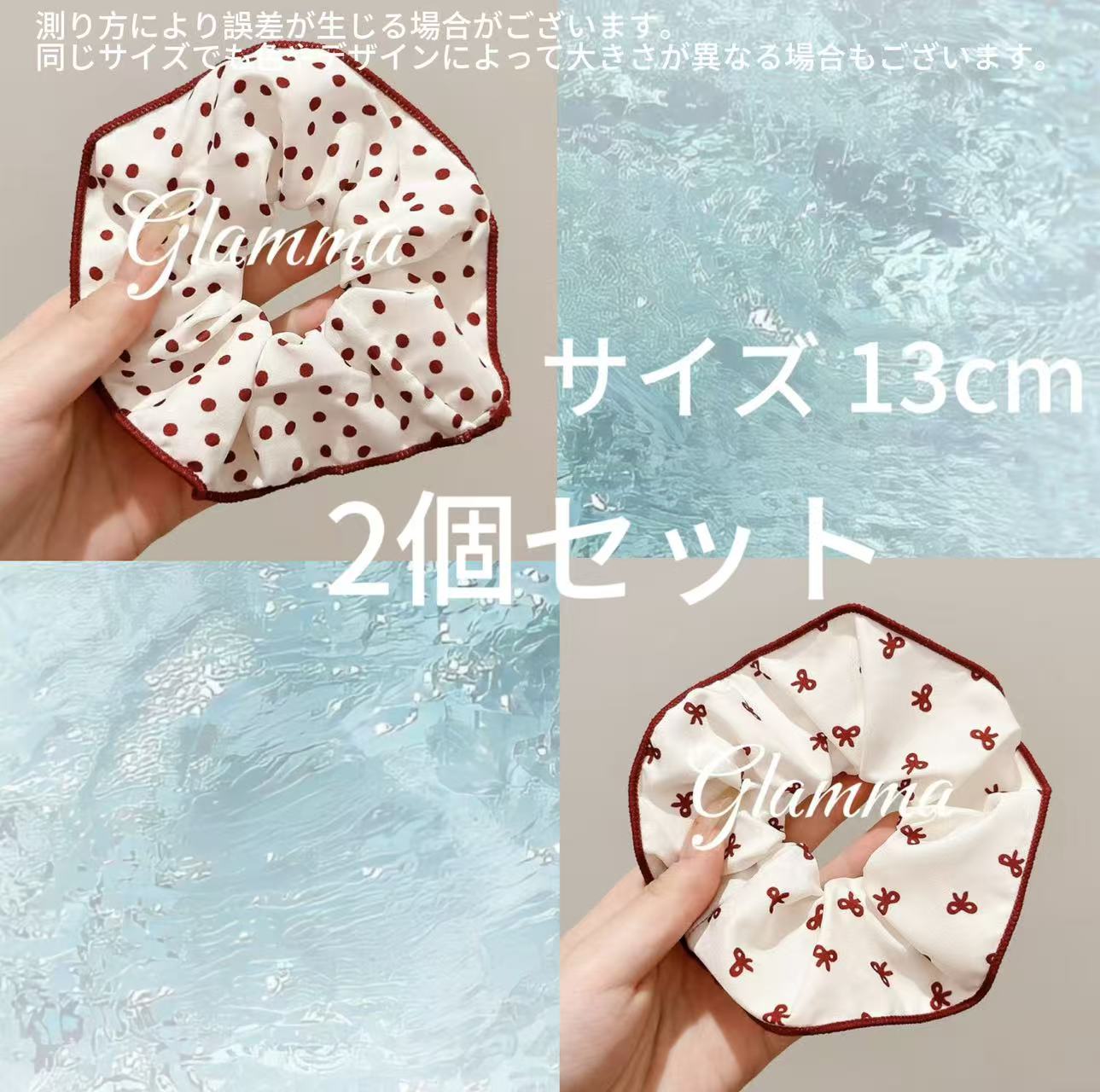 【送料無料】シュシュ ヘアゴム ヘアアクセサリー 絡まない 切れ毛対策 毛崩れにくい ゴム跡がつきにくい ドット / 水玉 高級 おしゃれ 大人かわいい 柄 シ...