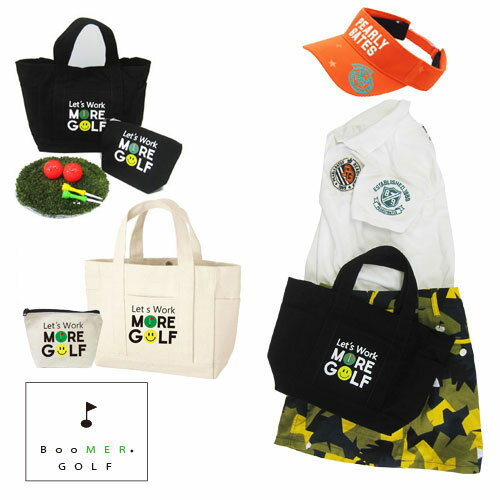 名入れ♪【BooMER】ゴルフカートバッグ&ボールポーチセット(スマイル) [トートバッグ カートバック ゴルフバッグ 名前入り 父の日 プレゼント 母の日 敬...