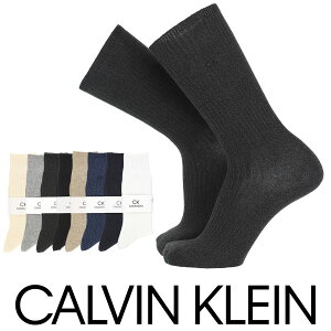 Calvin Klein カルバンクライン 日本製 綿混 毛混 リブ ワンポイント クルー丈 メンズ ソックス 靴下 男性 メンズ プレゼント 無料ラッピング 贈答 ギフト 02542191 公式ショップ 正規ライセンス商品