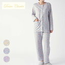 【Mサイズ】Dessin Charlet デッサンシャーレ 肌側綿100% ソフトキルト 葉柄 パジャマ 長袖 長丈パンツ レディース 女性 婦人 739731...