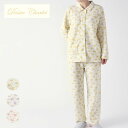 【Lサイズ】Dessin Charlet デッサンシャーレ 肌側綿100% ソフトキルト 小花柄 パジャマ 長袖 長丈パンツ レディース 女性 婦人 73973...
