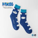ドラえもん 雲でお昼寝 刺繍 内起毛 足底すべり止め付き ルームソックス 部屋用 室内用クルー丈 キャラクター メンズ カジュアルソックス 靴下 男性 プレゼン...