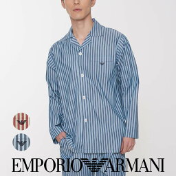 エンポリオアルマーニ ルームウェア （メンズ） セール！50％OFF EMPORIO ARMANI エンポリオ アルマーニ 先染めストライプ パジャマ 部屋着 上下セット 日本サイズ 男性 メンズ プレゼント 無料ラッピング 贈答 ギフト 54222001 公式ショップ 正規ライセンス商品